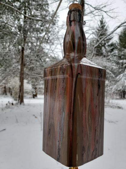 Yard and Lawn Art Glass Wine Bottle Wind Chimes