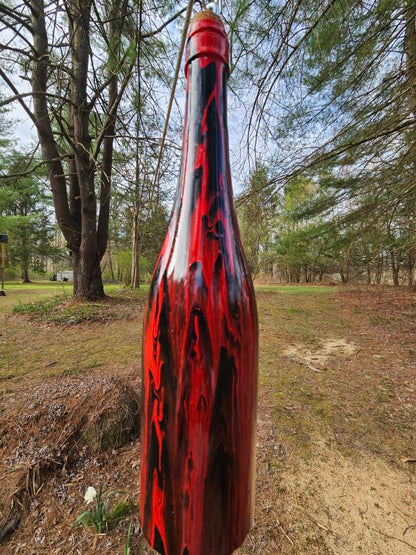 Yard and Lawn Art Glass Wine Bottle Wind Chimes